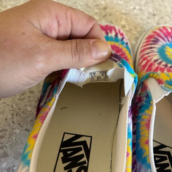 NWOT Vans Unisex M-5 W-6.5 colorful Tie-Dye Slip-On Sneakers - Picture 7 of 7